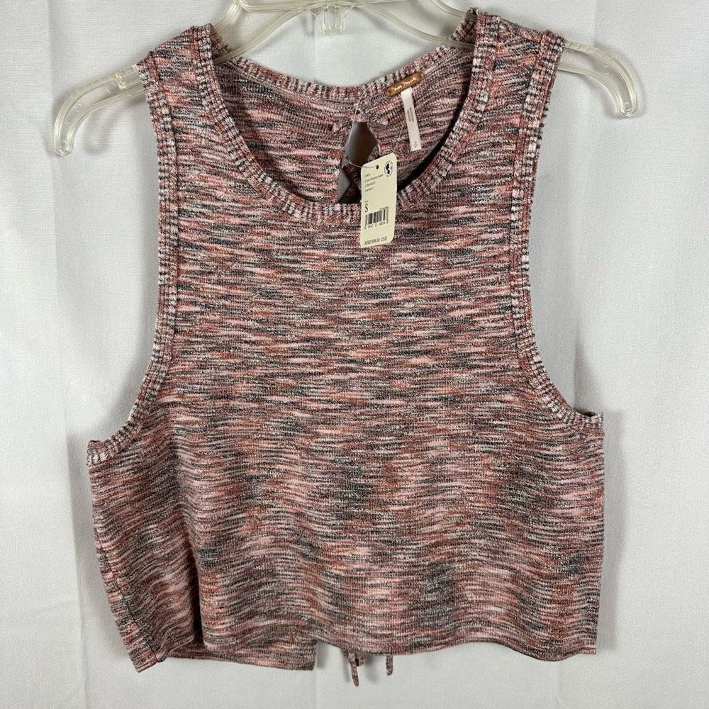 Free People FP Best of Us Knit Tank Top Marled Knit Onyx Blossom Combo S NWT